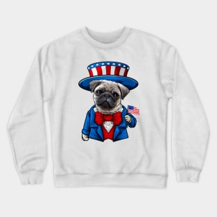 Fourth of July Pug Crewneck Sweatshirt